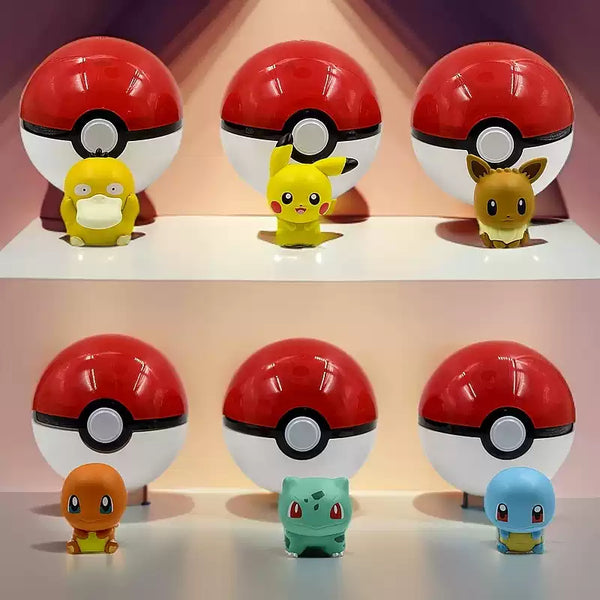 Pokemon Mini Figures with Poké Balls (Set of 6)