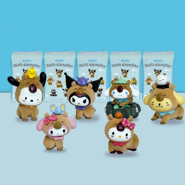 Sanrio Family Laid-back Capybara Deries Assembly Model Blind Box